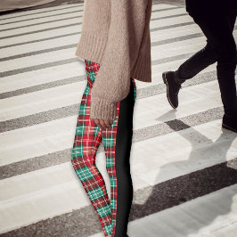 Juli Plaid Tartan Black Side Seams Leggings