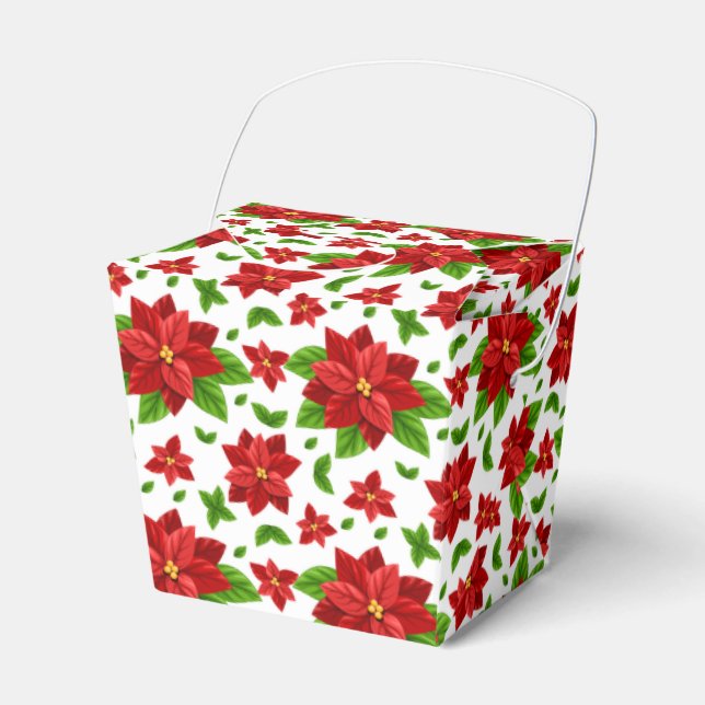 Juli Poinsettia Favor Box Presentaskar (Framsidan Sidan)