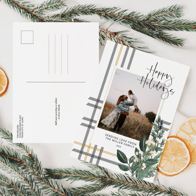 Juli-pset Greenery Helgdag Photo Postcard Helg Vykort (Skapare uppladdad)