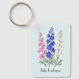 Juli Riddarsporre Blommor Nyckelring