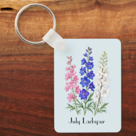Juli Riddarsporre Blommor Nyckelring