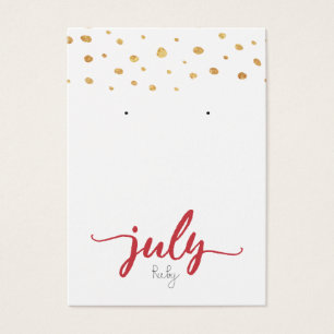 Juli Ruby Birthstone Earring Visning Card Visitkort