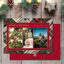 Juli Rustic Pput Family 4 Photo Collage Julkort
