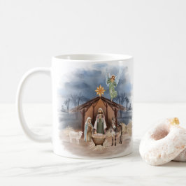 Juli, rustik, vattenfärgsaktivitet i bondgården kaffemugg