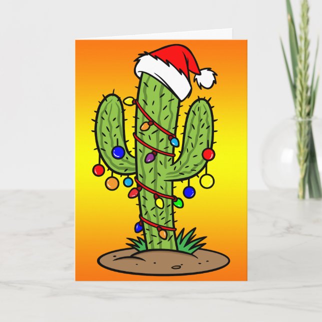 Juli Saguaro Cactus Helgkort (Framsida)