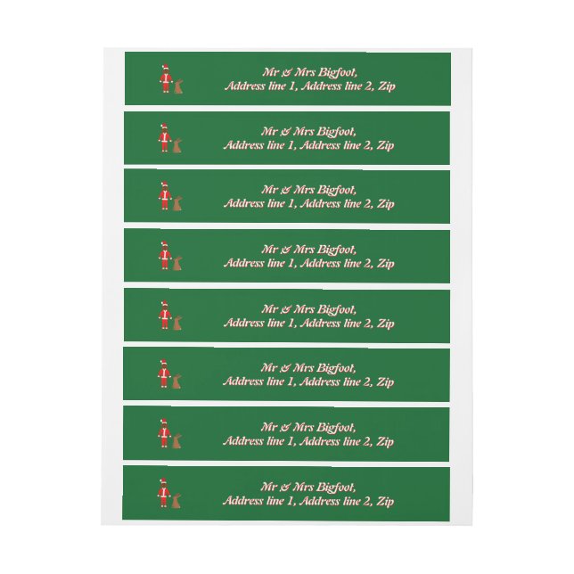 Juli Santa Sasquatch och Jackalope-Anpassningsbarn Etikettband (Ark)