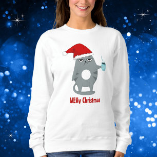Juli Sarkastic Cute Santa Cat jul T Shirt