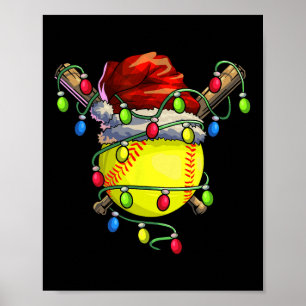 Juli Softball Julafton Ljus-softball Poster