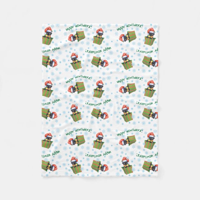 Juli Svart lab Fleecefilt (Framsidan)