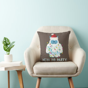 Juli till Party T-Shirt Cute Yeti för Julafton Kudde