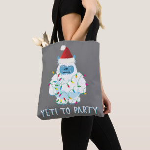 Juli till Party T-Shirt Cute Yeti för Julafton Tygkasse