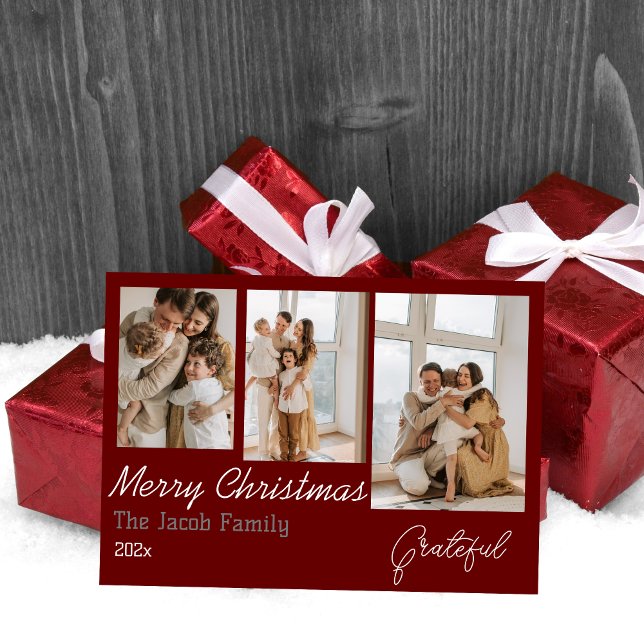 Juli, tre fotokollage-Helgdag Julkort (Skapare uppladdad)