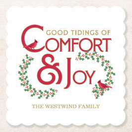 Juli Typography Holly Berry Personlig Underlägg Papper