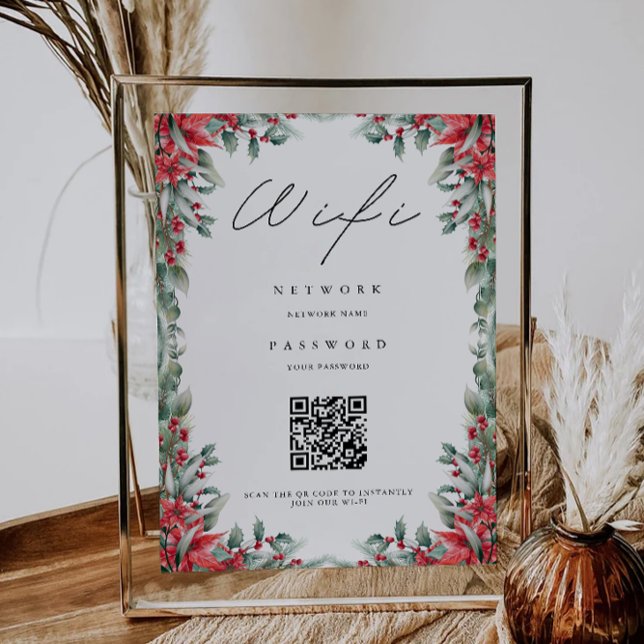 Juli-WiFi-kod, QR-kod-WiFi-anslutning Inbjudningar (Christmas Wifi Code, QR Code Wifi Connect Invitation)