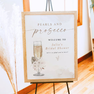 JULIA Boho Blommigt Pearls & Prosecco Möhippa Poster