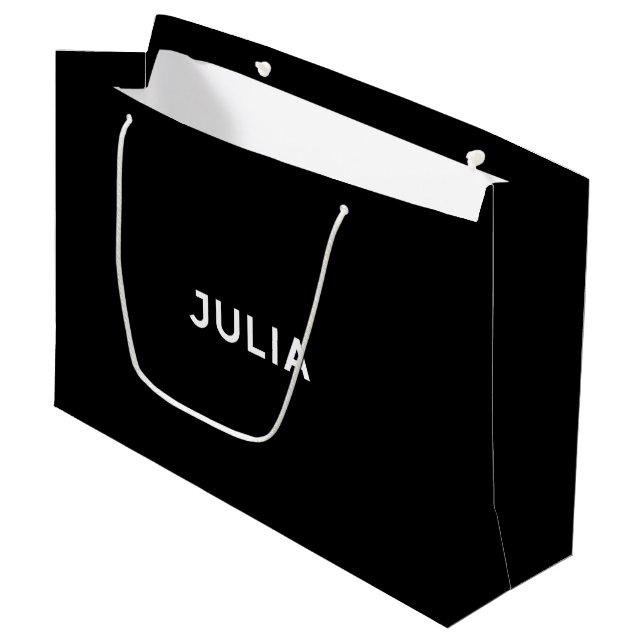 Julia Elegant Gift Bag i Black and White (Framsidan Vinklad)