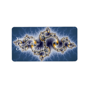 Julia In Blue - Fractal Art Adressetikett