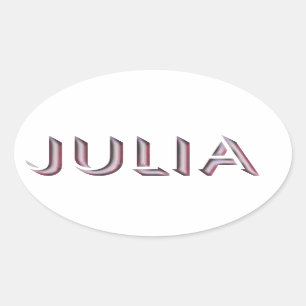 Julia klistermärkenamn ovalt klistermärke