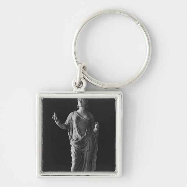 Julia Mamaea mor av kejsaren Severus Alexander Fyrkantig Silverfärgad Nyckelring (Framsidan)