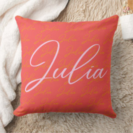 Julia Namn Design Mönster Kudde