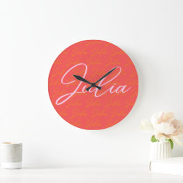 Julia Namn Design Mönster Stor Klocka