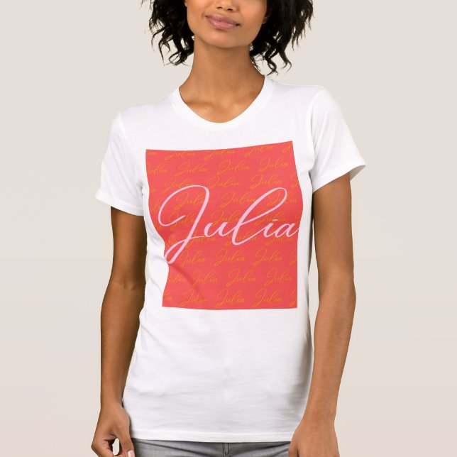Julia Namn Design Mönster T Shirt (Framsida)