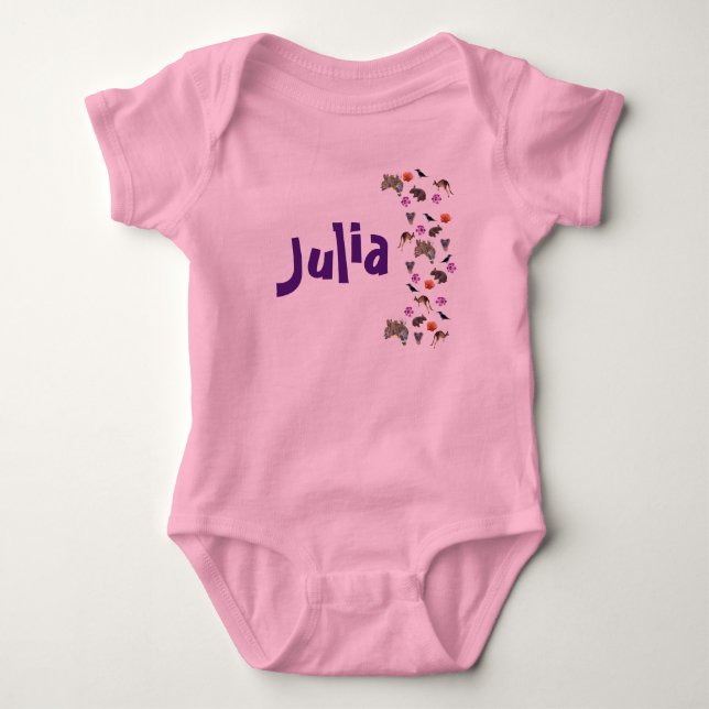 Julia, Namn Med Australisk Vilda Djur,  T Shirt (Framsida)