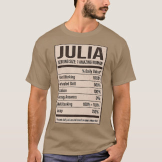 Julia Nutrition Facts Namn Nickname Alias Title fo T Shirt