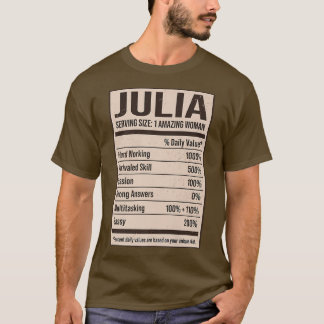 Julia Nutrition Facts Namn Nickname Alias Title fo T Shirt