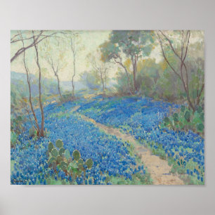 Julian Onderdonk - A Hillside of Bluebonnet Poster