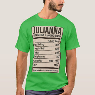 Julianna Nutrition Facts Namn Nickname Alias Title T Shirt