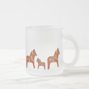 Julia's Dala Horse Frosted Glass Mugg