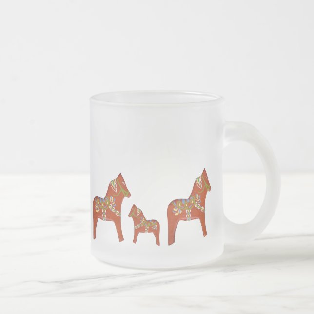 Julia's Dala Horse Frosted Glass Mugg (Höger)