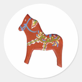 Julia's Dala Horse Runt Klistermärke