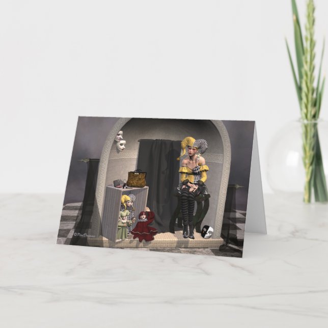 "Julia's Puppet Theater" - hälsningskort Kort (Framsida)