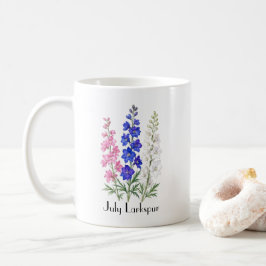 Julidala Delphiniumblommor Kaffemugg