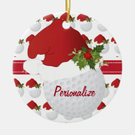 Julidrott Golf Boll Santa Hat Julgransprydnad Keramik