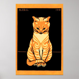Julie de Graag 1917 Djur POSTER TRYCK Hund Katt