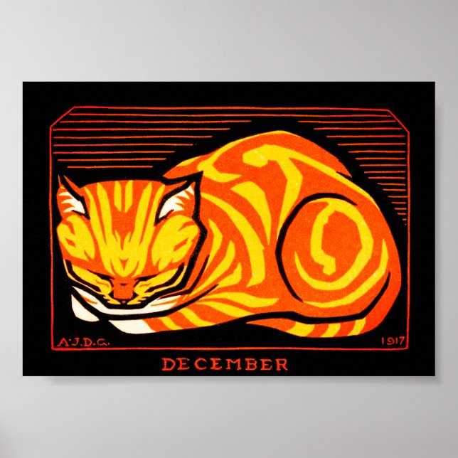 Julie de Graag December Cat Poster (Framsidan)