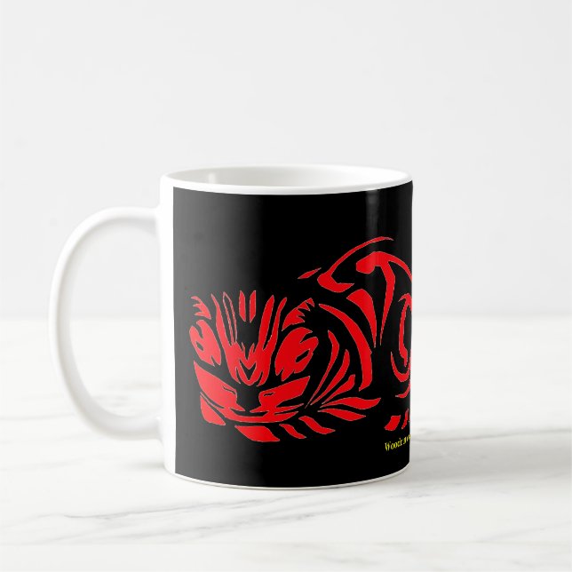 Julie de Graag Träsnitt Katt Kaffemugg (Vänster)