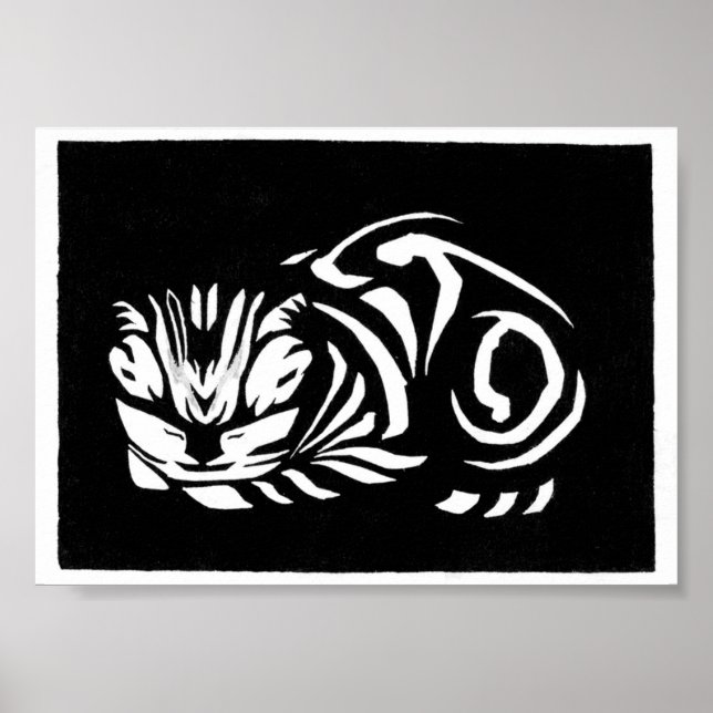 Julie de Graag Träsnitt kissa Poster (Framsidan)
