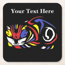 Julie de Graag Woodcut cat (multi färg)