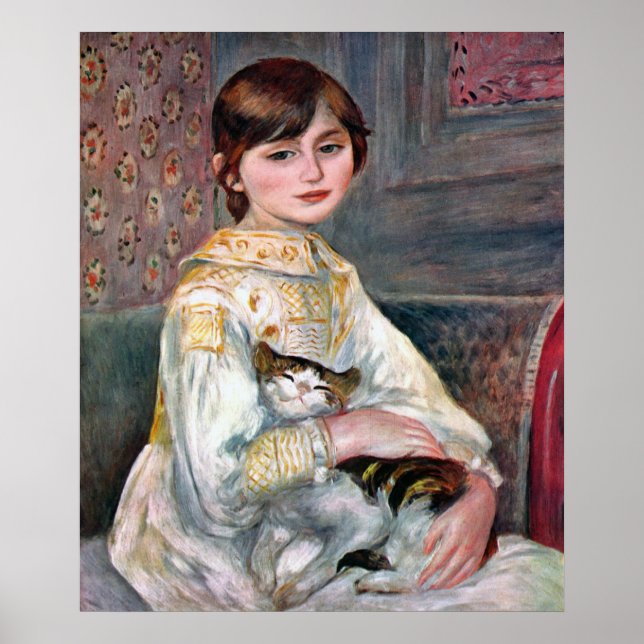 Julie Manet (barn med katt) Renoir Poster (Framsidan)