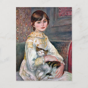 Julie Manet (barn med katt) Renoir Vykort