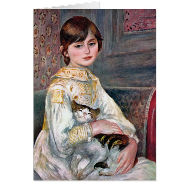 Julie Manet (barnet med katten) Renoir Hälsningskort (Framsidan)