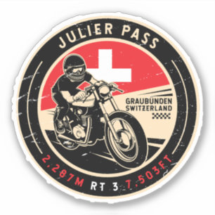 Julier Pass   Schweiz   Motorcykel Klistermärken