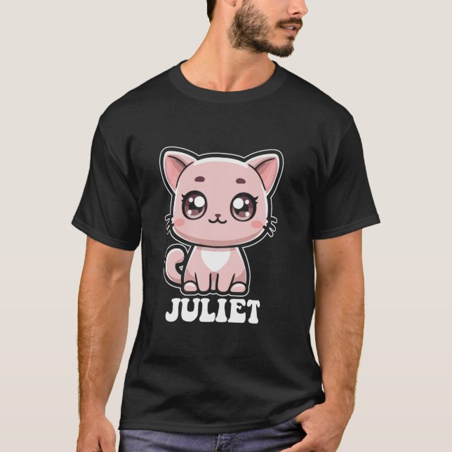Juliet Cute Kitten Design for Girls Namn Julie T Shirt (Framsida)