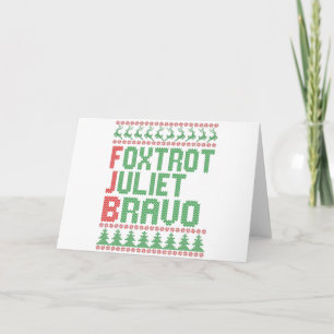 Juliet Foxtrot Bravo Fula Jultröja Present Kort