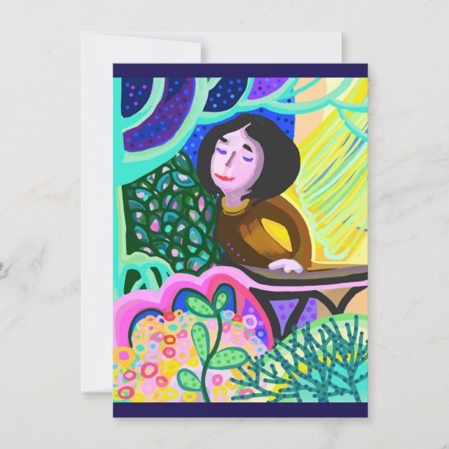 Juliet på balkonys romantiska födelsedagskort (Framsida)