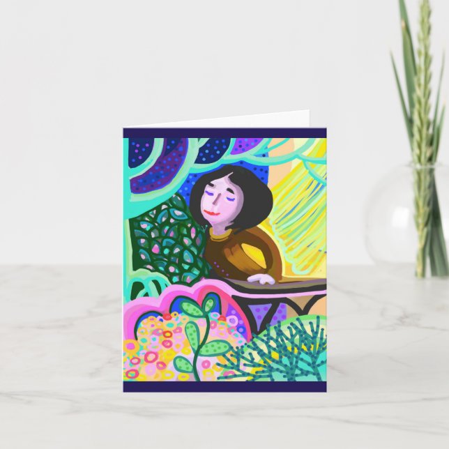 Juliet på balkonys romantiska födelsedagskort anteckningskort (Framsida)